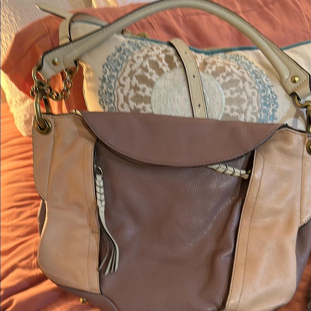 orYANY Brown and Tan Leather Shoulder Bag with Classic Design